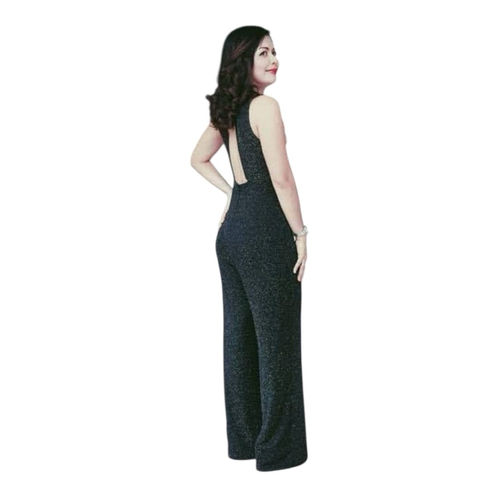 Terranova Black Sleeveless Jumpsuit with Keyhole Back‎ Size XS Zip Closure
